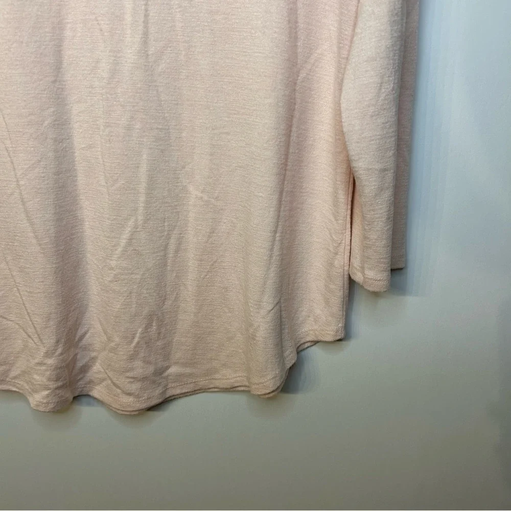 Loft Blush Pink 3/4 Length Sleeve Open Back Sweater, Size Medium